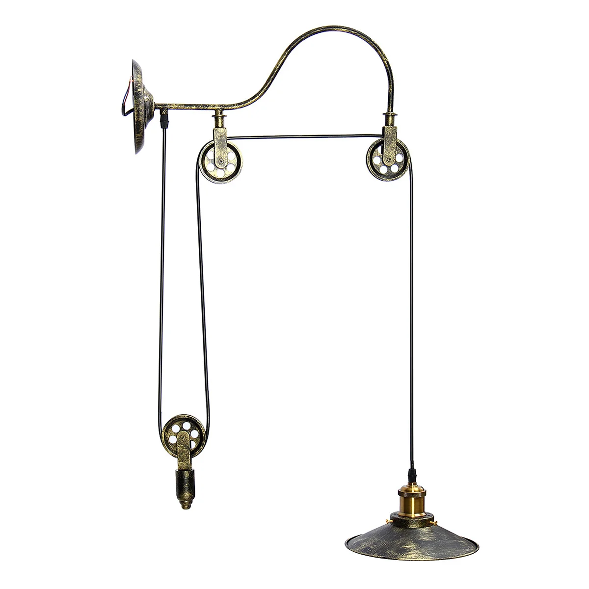 

E27 Vintage Loft Retro Pendant Light Sconce Hanging Pulley Lamp Retractable Fixtures Restaurant Bar Home Decoration Light AC220V