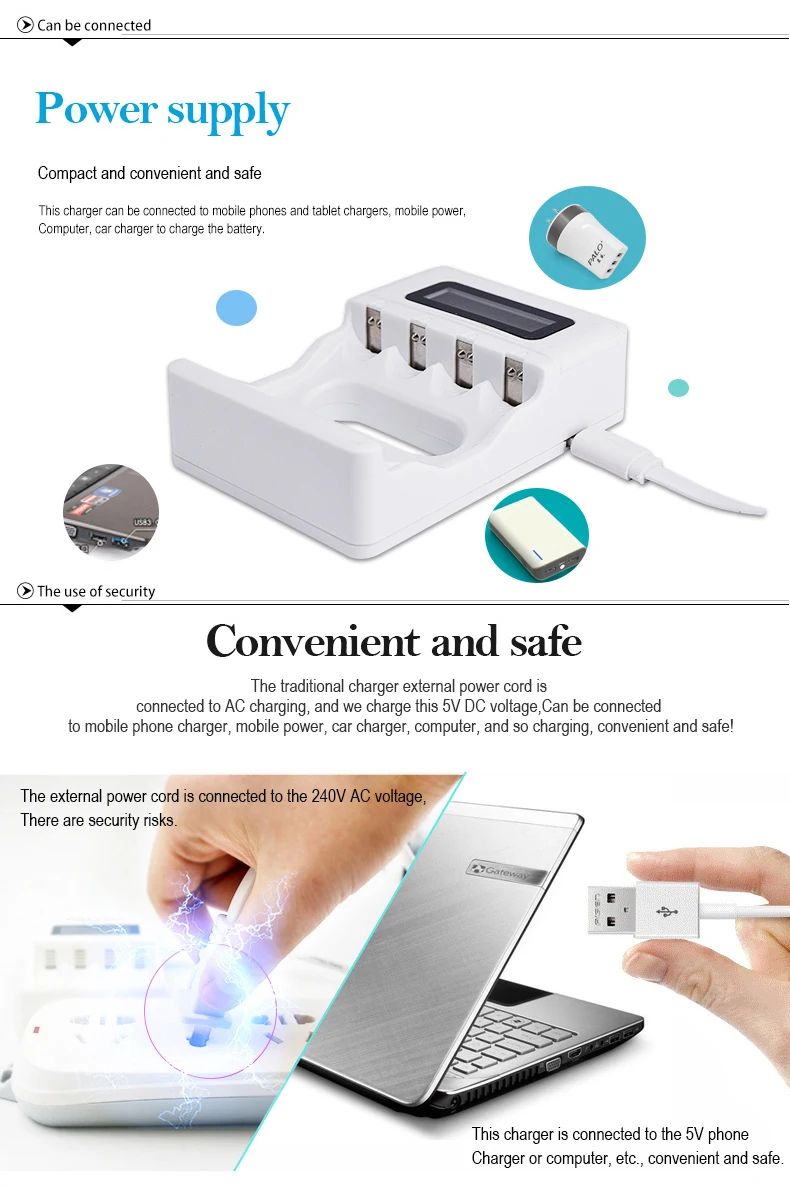 PALO 4 слота Ulrea быстрая умная Интеллектуальная батарея Usb зарядное устройство для AA AAA NiCd NiMh аккумуляторная батарея ЖК-дисплей высокое качество