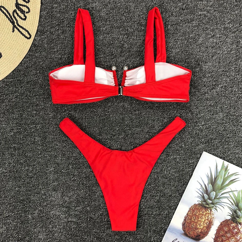 

sexy thong Bikini 2020 push up Bandeau Bikinis Set Swimwear Female Two Pieces Swimsuit Women Bathing Suit maillot de bain femme
