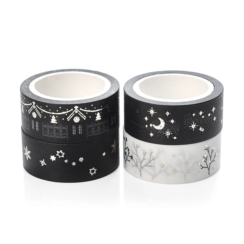 15 мм * 5 м Золотая фольга/серебряная фольга печатные узоры васи клейкая лента