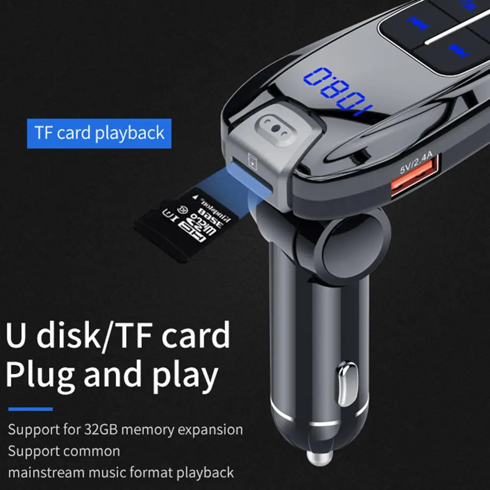 Цифровой PD3.0 Быстрая зарядка Автомобильный Bluetooth MP3-плеер включение аудио