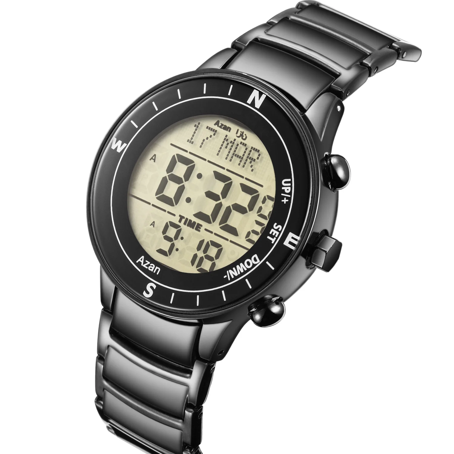 Новое поступление цифровые часы из нержавеющей стали Арабский исламский Qibla