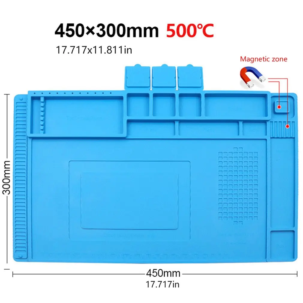 

Heat Insulation Working Mat Magnetic BGA Insulator Platform Non-Slip Non-static Phone Computer Circuit Board Repair Mat