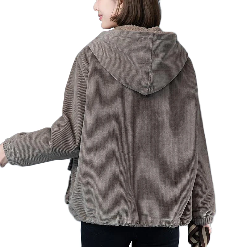 Осень-зима новые вельветовые и бархатный короткая парка женские пальто из