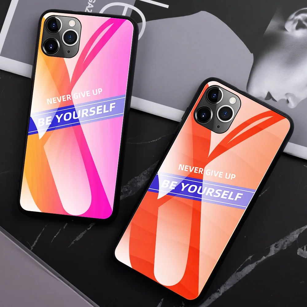 Чехол для телефона Iphone XR X 8 7 6 Plus цветной чехол из закаленного стекла с текстурой