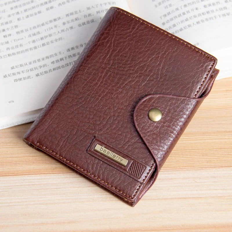 

New Small Men Wallets Credit Card Holders Zipper Luxury Brand Famous Handmade Leather Men Wallet Coin Pocket Male Purse