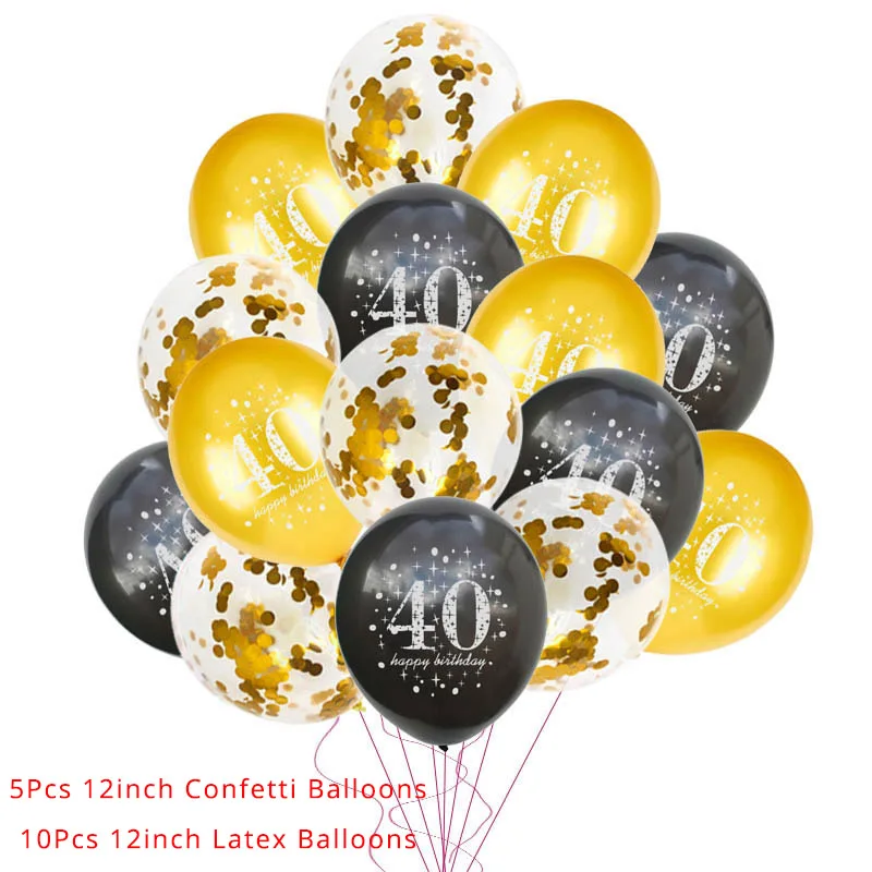 30th 40th 50th латексный воздушный шар "Конфетти" С Днем Рождения украшения для взрослых 30 40 50 60 лет с днем рождения