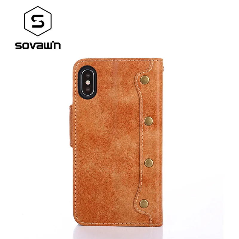 Sovawin чехол для телефона Металлическая заклепка пуговицы из искусственной кожи