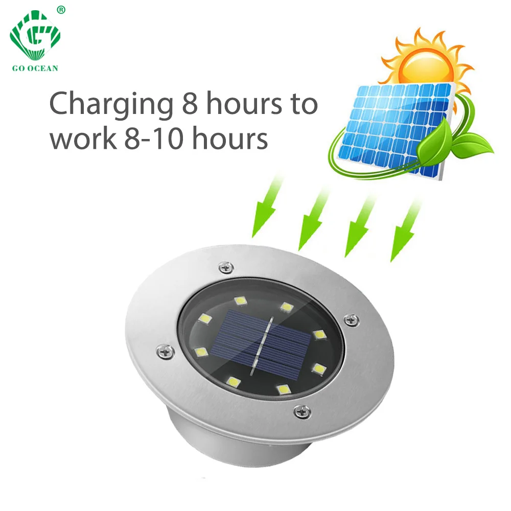 Светодиодный подземный светильник на солнечной батарее алюминиевое уличное