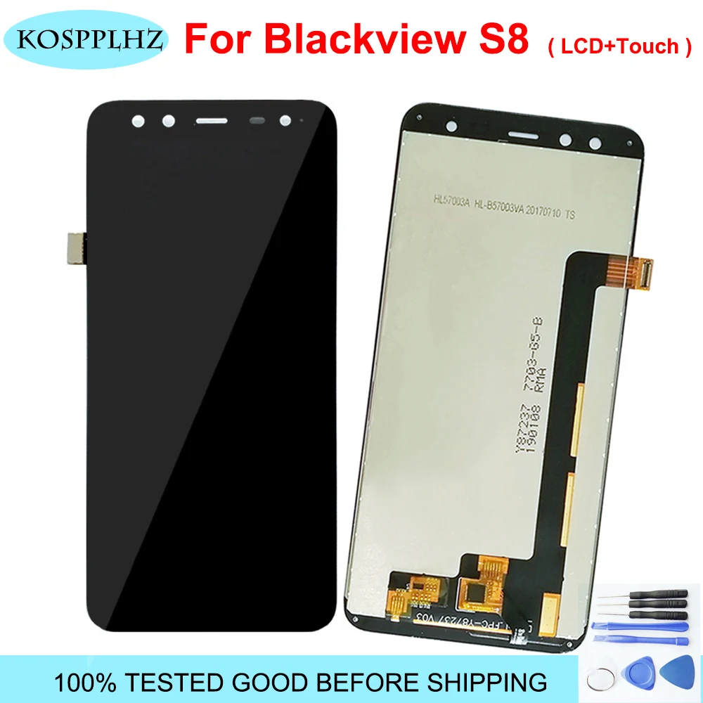 KOSPPLHZ ЖК-экран для 5," дюймов BlackView S8 ЖК-дисплей+ сенсорный экран ЖК-дигитайзер стеклянная панель Замена s 8+ Бесплатные инструменты