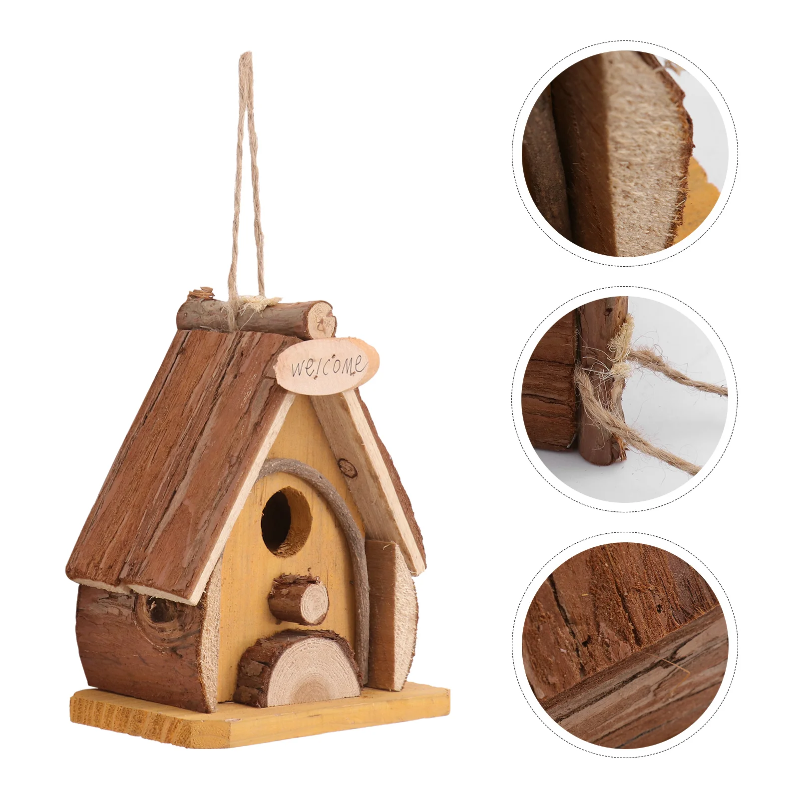 

1Pc Wooden Bird House Garden Decoration Home Adornment Hanging Pendant