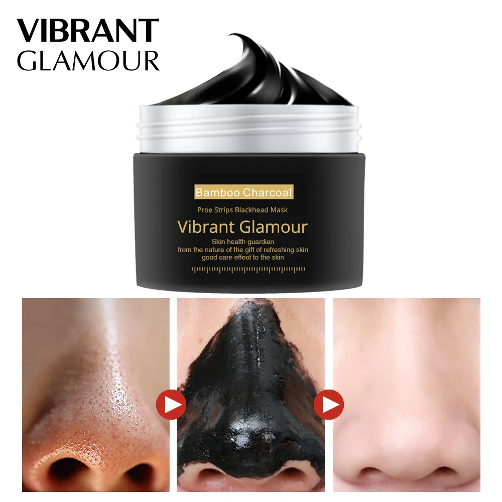 

VIBRANT GLAMOUR New Bamboo Charcoal Blackhead Remover Nose Mask Peeling Mask Deep Cleansing Shrink Pore Moisturizing Skin Care