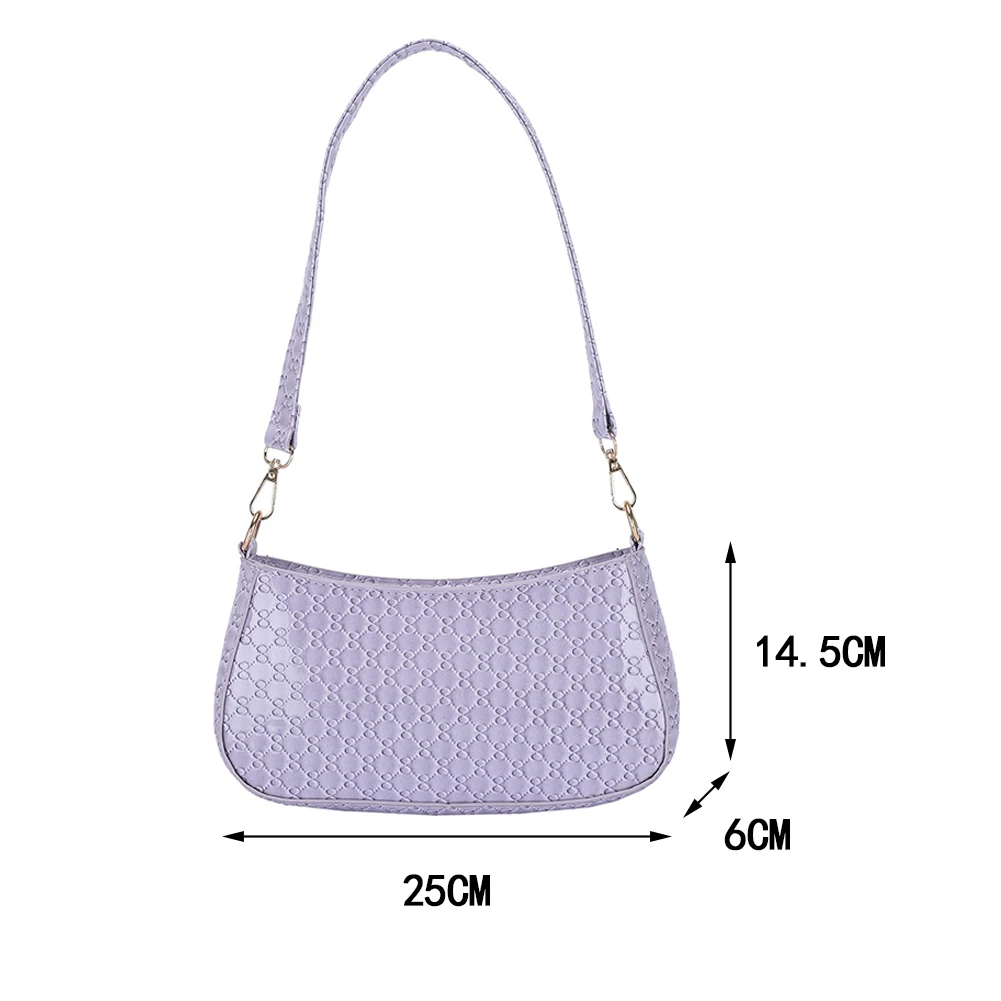 

Fashion Women PU Leather Embossing Underarm Bag Solid Color Shoulder Bags Casual All-matchElegant Ladies Small Handbags Purses