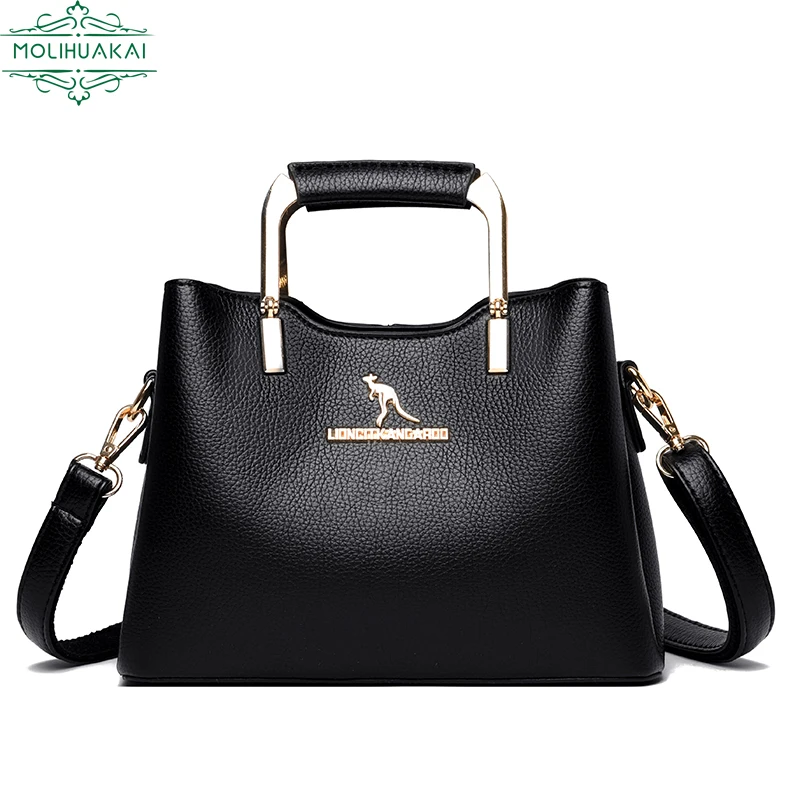 

Сумка на плечо женская с металлическими ручками, элегантный мессенджер с большой вместимостью