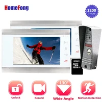 homefong 7 inch 2 video intercom doorbell camera wired 1200tvl motion sensor recording door phone system for home security