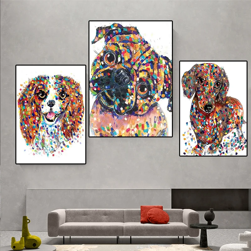 

Nordic Color Digital Combination Animal Canvas Painting Graffiti Posters and Prints Abstract Wall Art Bedroom Home Decoration