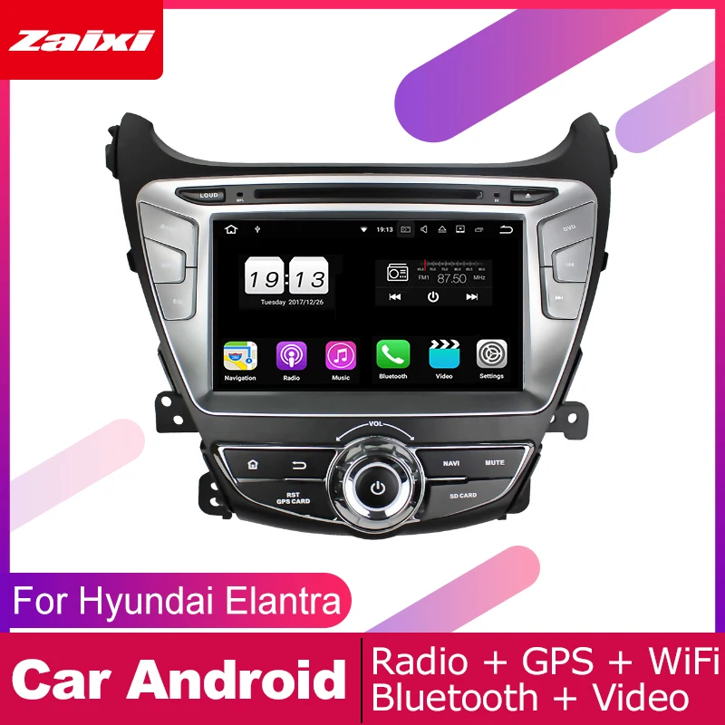 ZaiXi android автомобильный dvd gps мультимедийный плеер для Hyundai Elantra 2014 ~ 2016 навигация