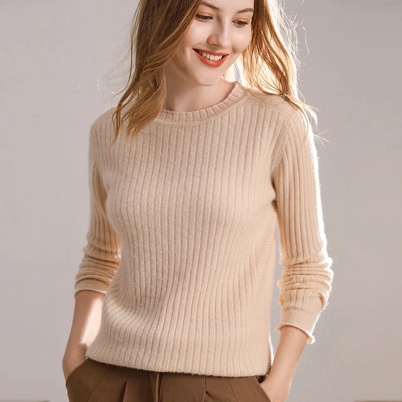 Новая женская рубашка с круглым вырезом на осень и зиму 2020-это 100% чистый кашемир |