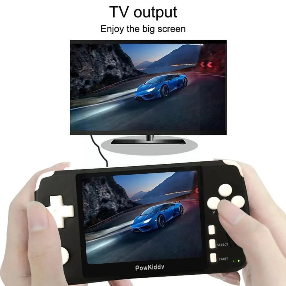 

Powkiddy Q80 Retro Video Game Console Handset 3.5 "IPS Games NEW Open Memory Simulator 1000 16G Screen PS1 Games Built-in O5S3