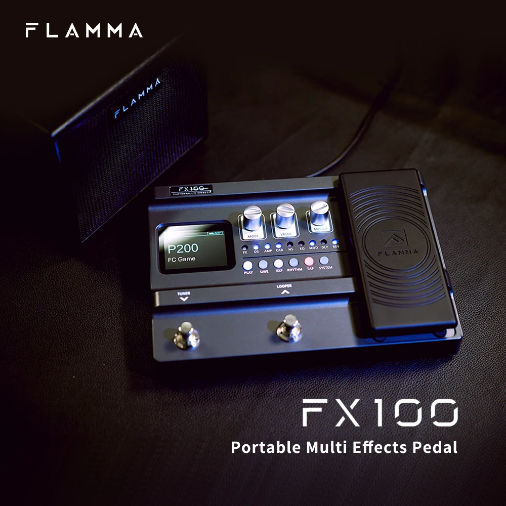 FLAMMA FX100 Multi Effects Processor Guitar Pedal with 151 Effects 200 preset 80s Looper 55 Amp Modeling  Expression pedal