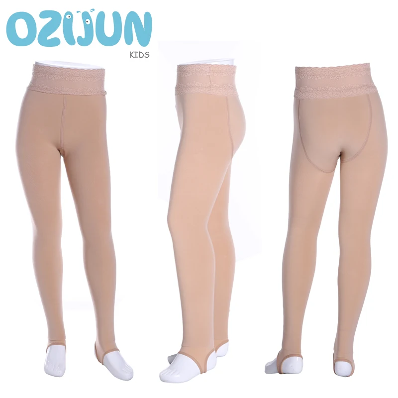 Новинка зимние стильные детские кружевные обтягивающие леггинсы с высокой