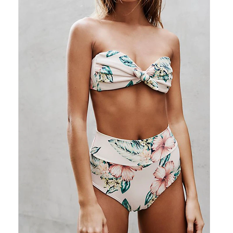 Сексуальное бикини с высокой талией пуш ап купальник для женщин в горошек летняя