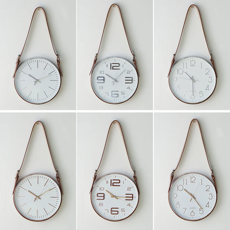 

Nordic Design Creative Wall Clock Round Simple Silent Plastic Wall Hanging Watch Personality Reloj Cocina Home Decoration EF50WC