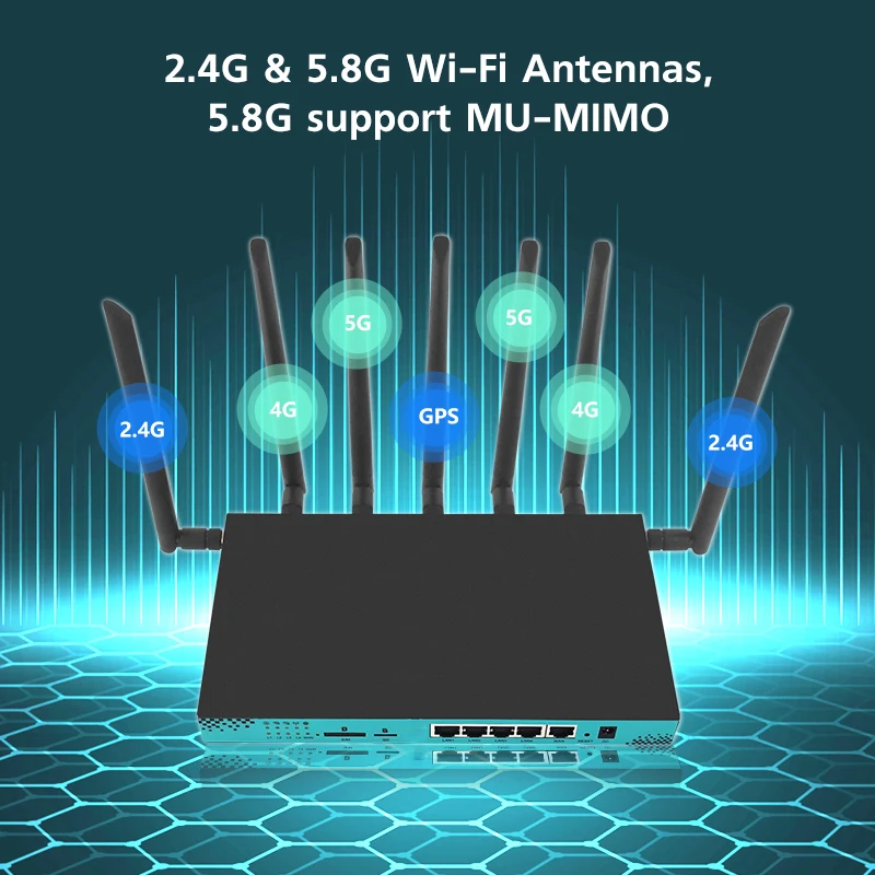 HUASIFEI Unlock 5g Wifi Router With Sim Card Slot CPE For EM7455 EM12-G EM160 CAT6 CAT12 LET 5G Modem Gigabit Router Wifi 5 Ghz images - 6