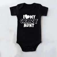 i love my crazy aunt printed baby bodysuit cute summer short sleeve casual rompers body baby girl jumpsuit clothes s new