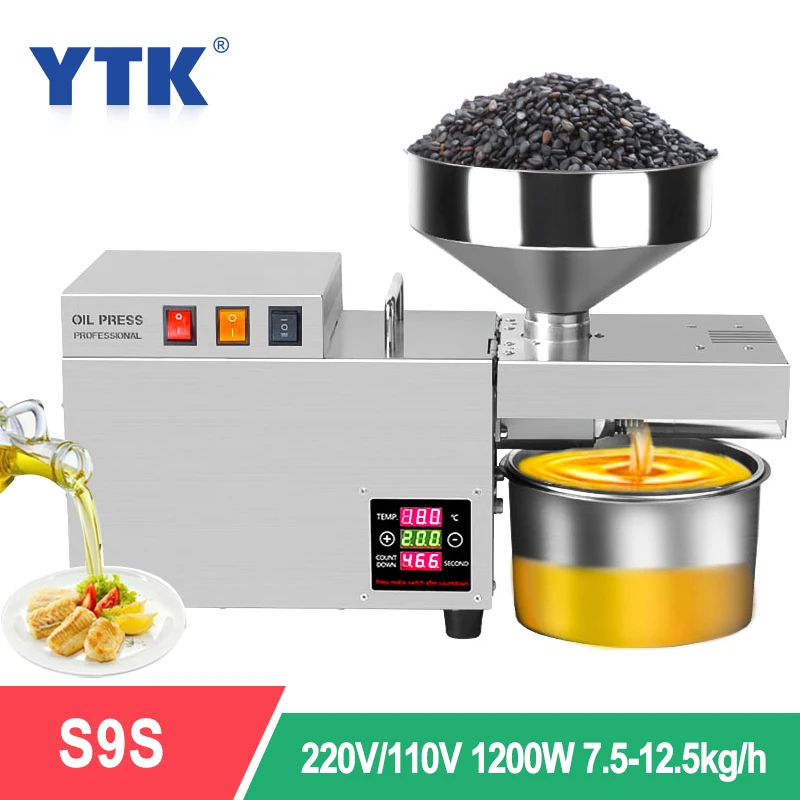 New S9S Automatic Oil Press Heavy-duty Intelligent Commercial Oil Press Olive Sunflower Seed Oil Press 1500W (Max)