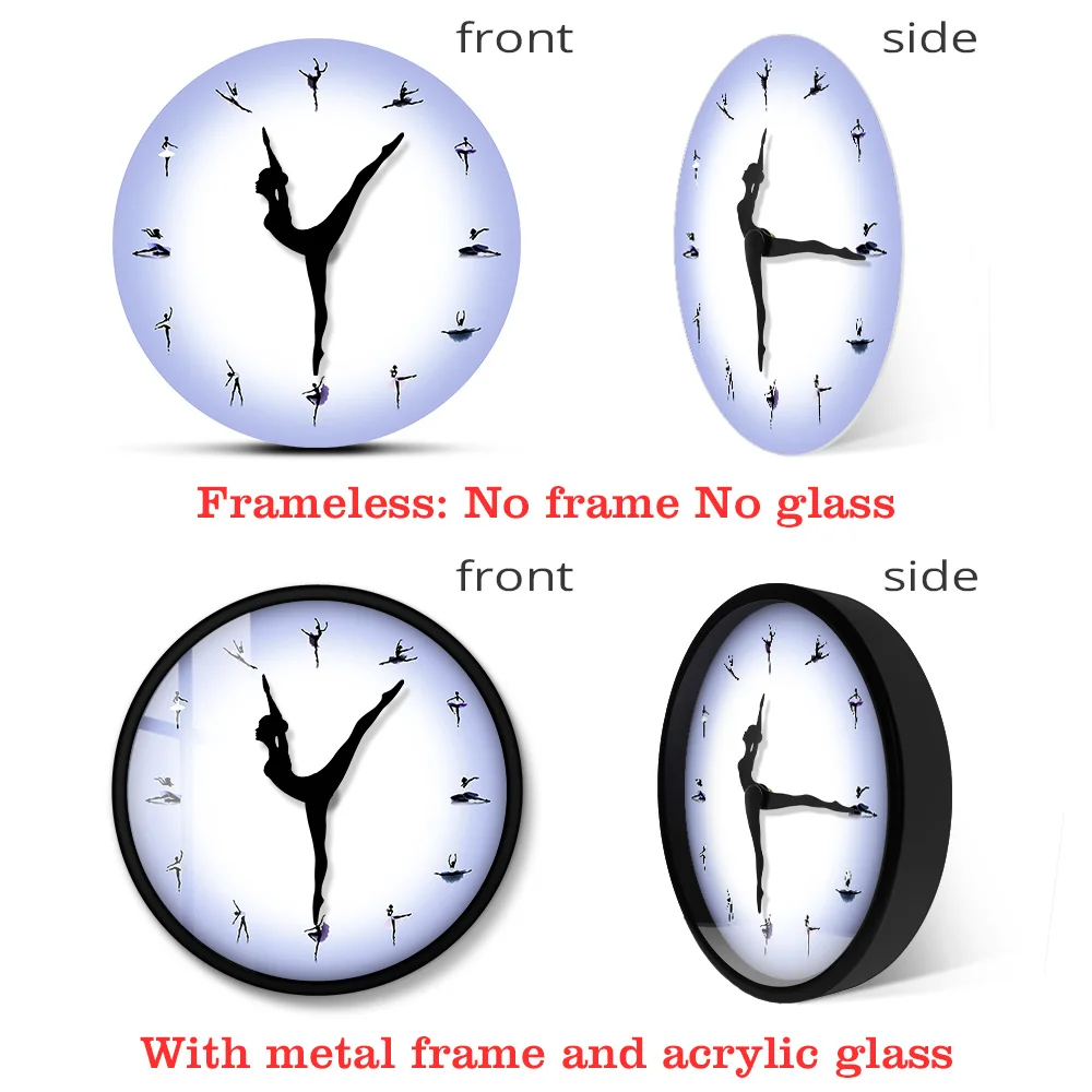 Фиолетовые настенные часы для балерины с часами танцев современные