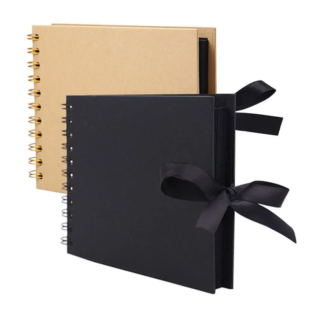 

30Pages DIY Bowtie Ribbon Scrapbook Craft Paper Photo Picture Album Memory Book Home Family Friends Saving Souvenir