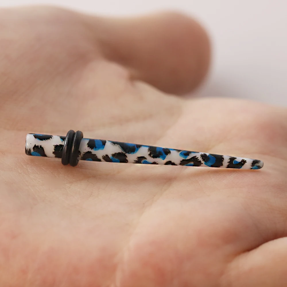 1 шт. синий пятна леопарда узор острый конус серьги-пуссеты с ножными креплениями