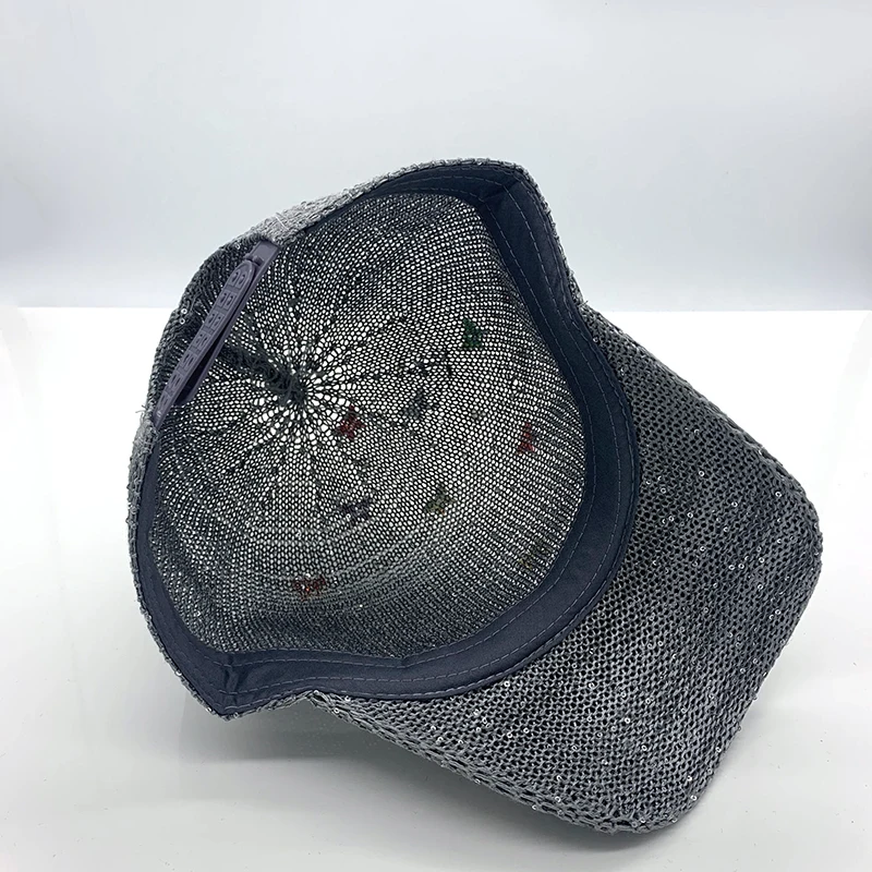 Brand baseball cap women breathable butterfly sequin mesh cap Snapback Bone pearl fashion ladies summer sun hat