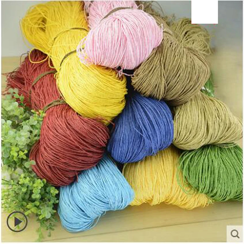 Летняя пряжа для шапок 500 г/лот вязания рафии соломенная ручной работы корзины