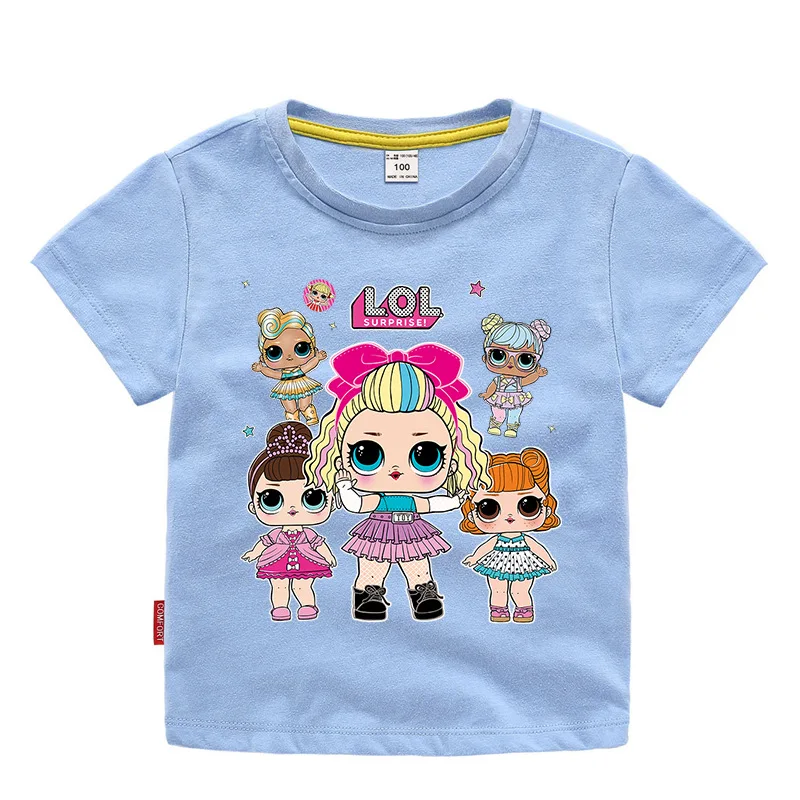Летняя модная футболка унисекс L.O.L детская белая с короткими рукавами для