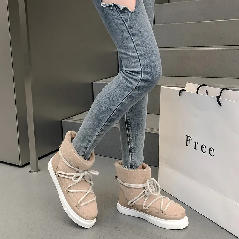 FEDONAS/милые зимние теплые сапоги Новинка 2021 года Замшевые кожаные туфли на плоской