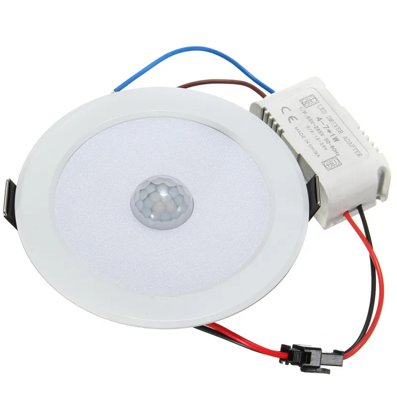 7W E27 LED Downlight Light PIR Motion Sensor 5730 SMD StepPath Lamp AC 85-265V | Освещение