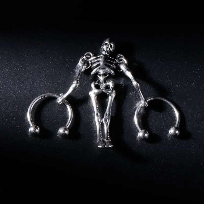 Серьги в стиле панк 1 шт. европейская бижутерия виде черепа Стильные Модные