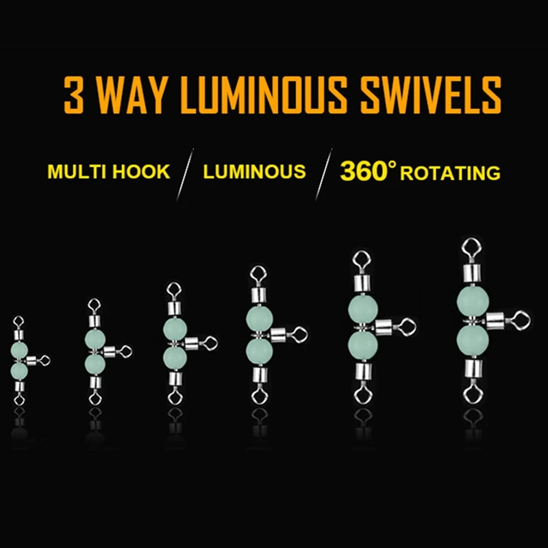 10 шт./лот рыболовные снасти Вертлюг 3 стороннее поворотное кольцо рыболовный
