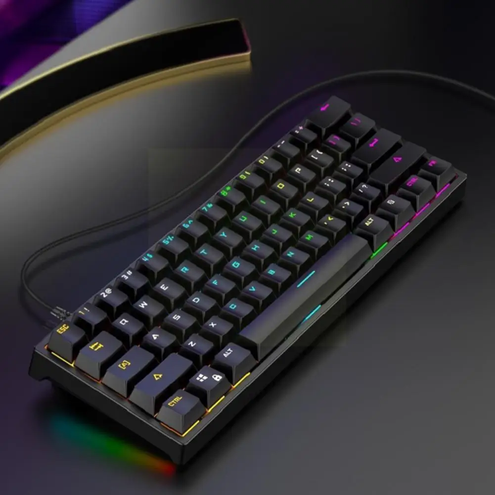 

G101 Gaming Computer Desktop Notebook Gaming Portable Green Keyboard Real Backlit Axis Mechanical 61-keys Small Z7p4