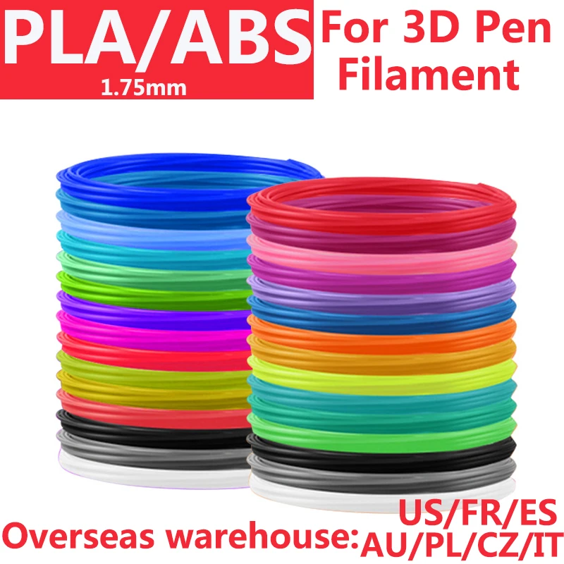 

PLA/ABS Filament For 3D Pen Filament 5/10M Diameter 1.75mm 10/20 Colors Plastic Filament for 3D Pen 3D Printer Pen