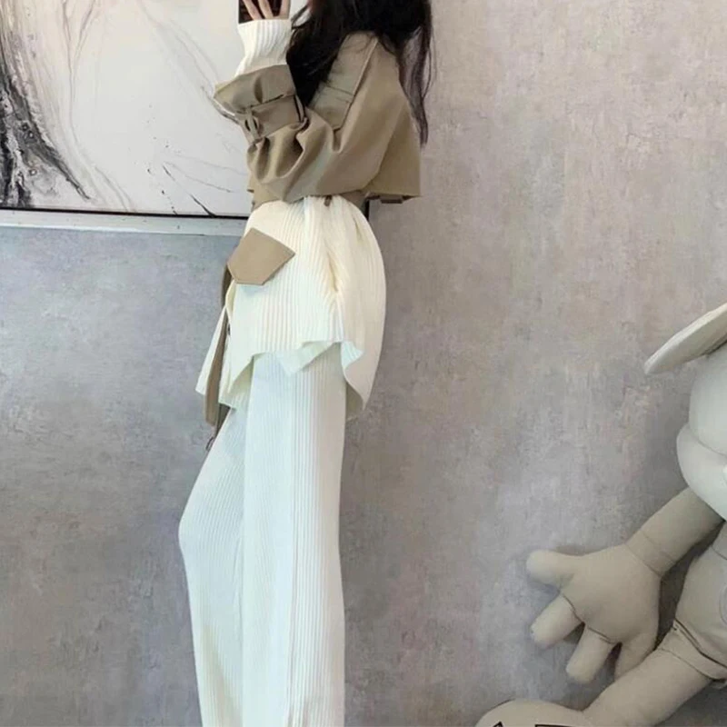 Женская вязаная куртка в стиле пэчворк Sister Fara элегантная двубортная Свободная