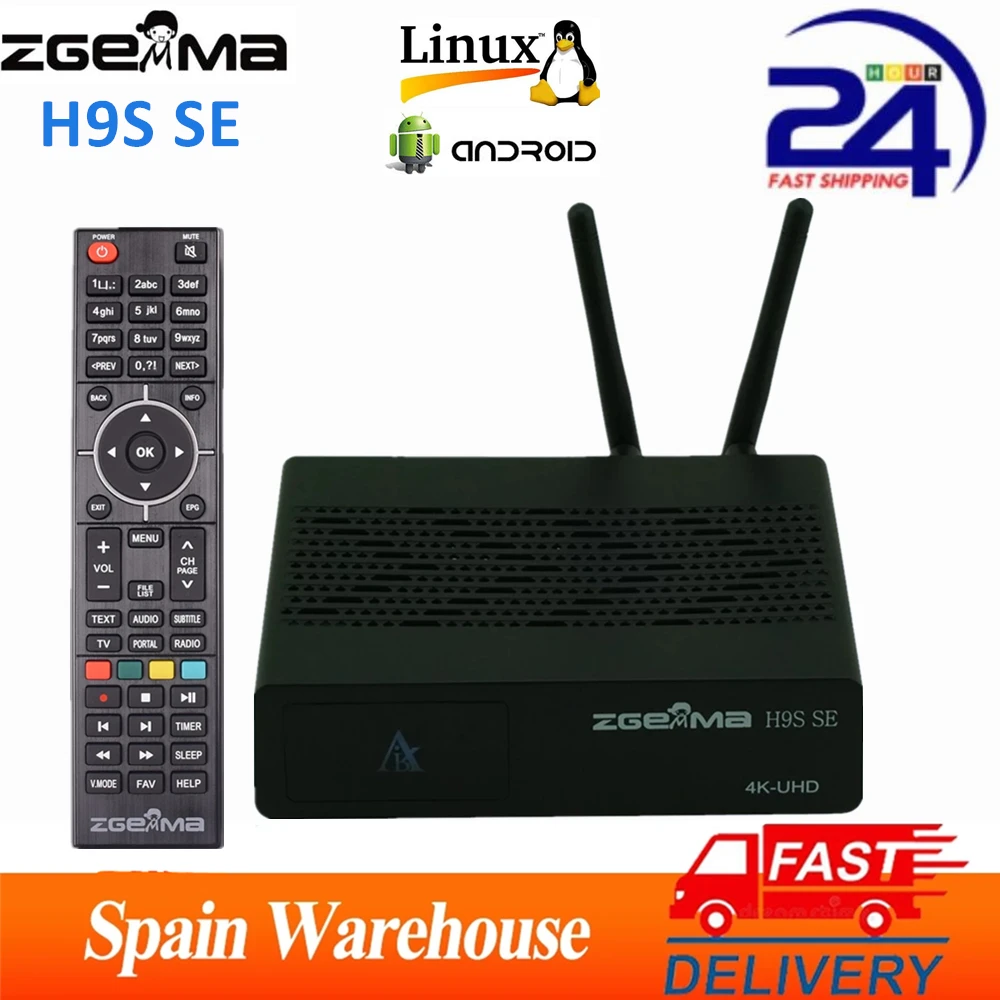 Фото Цифровой спутниковый ресивер Zgemma H9S SE 4K HD DVB-S2X Enigma2 Linux & Android двойная система со встроенным WiFi TV Freesat Set Top Box №1