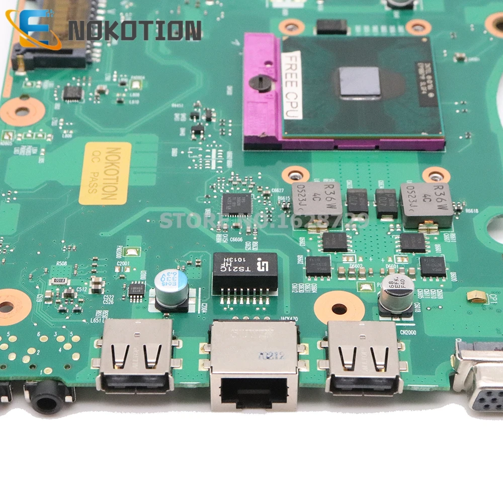 NOKOTION V000225020 материнская плата для Toshiba Satellite C650 C655 6050A2355301-MB-A03 основная плата GL40 DDR3 Бесплатный процессор