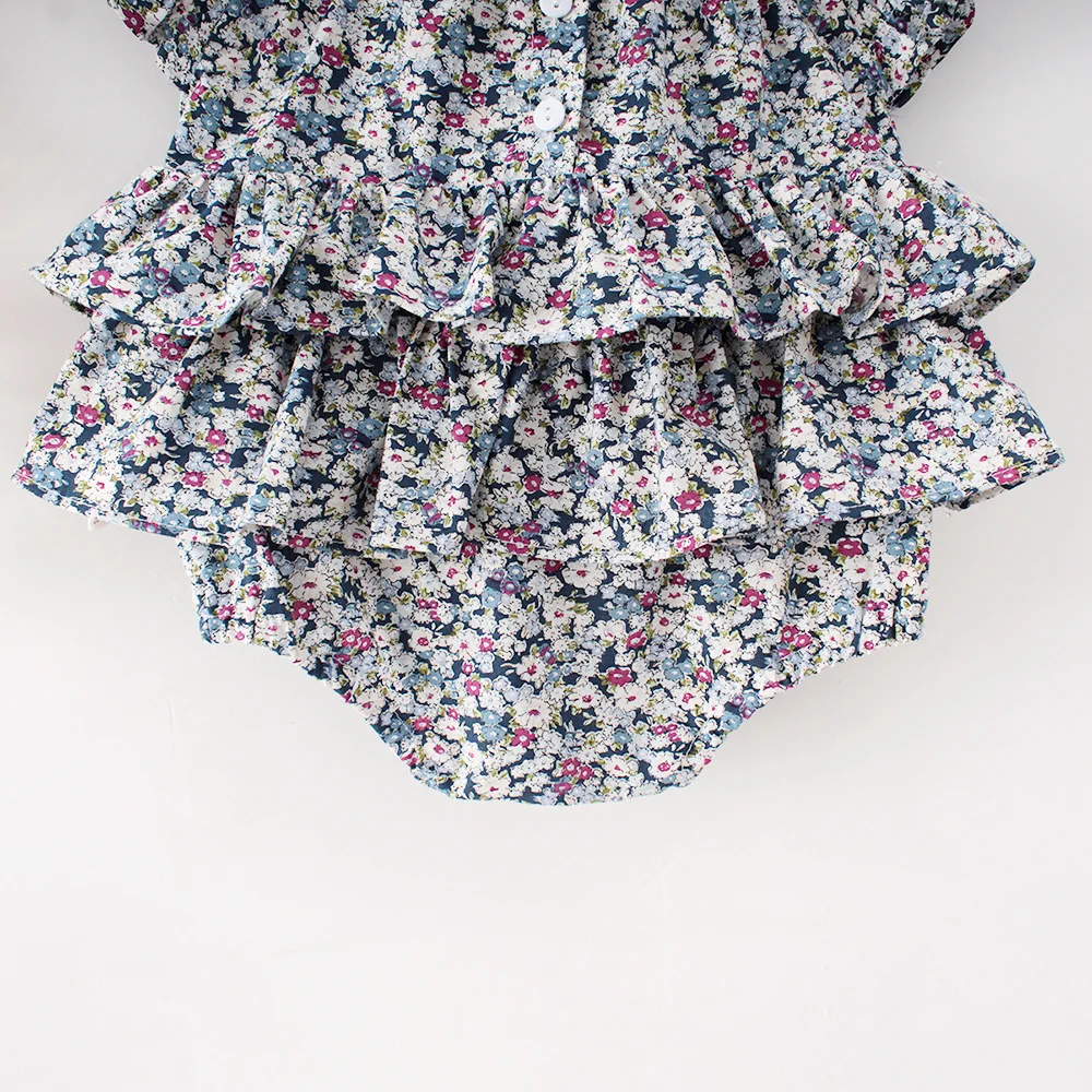 

Summer Baby Jumpsuits Floral Embrodiery Infant Girls Bodysuits Baby Outfit Sleeveless Baby Clothing