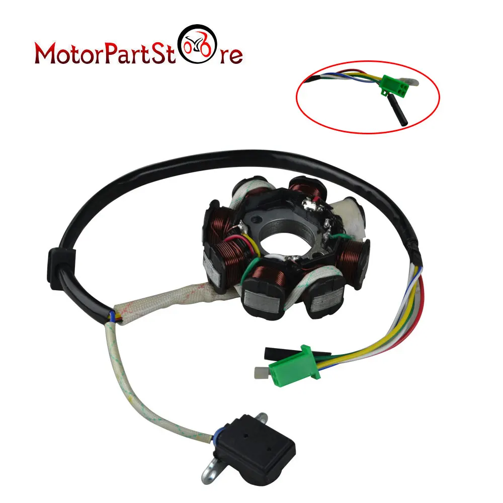 5 проводов 8 полюсов катушка зажигания магнитный Статор для GY6 125 куб. См 150
