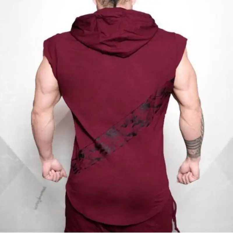 

Summer men's T-shirt camouflage color short-sleeved hooded T-shirt men's top