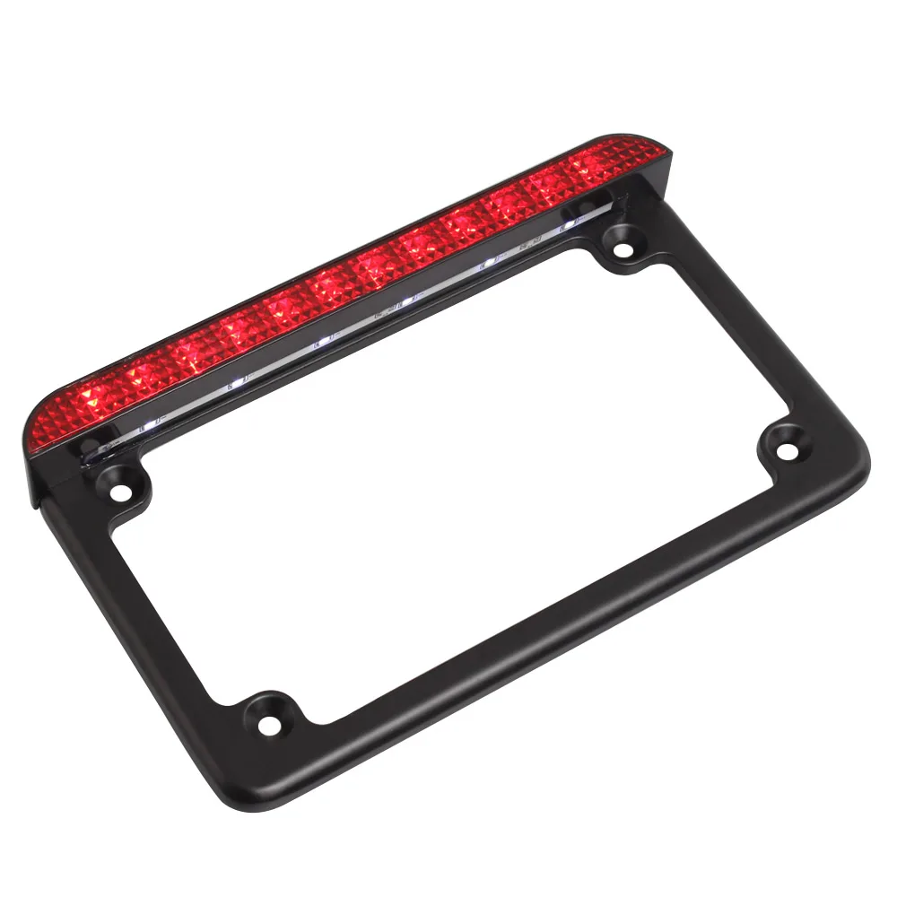 

Universal Motorcycle 6" LED License Plate Frame With LED Tail Brake Light For Harley Yamaha Offroad Truck Vehicle Plate Bracket