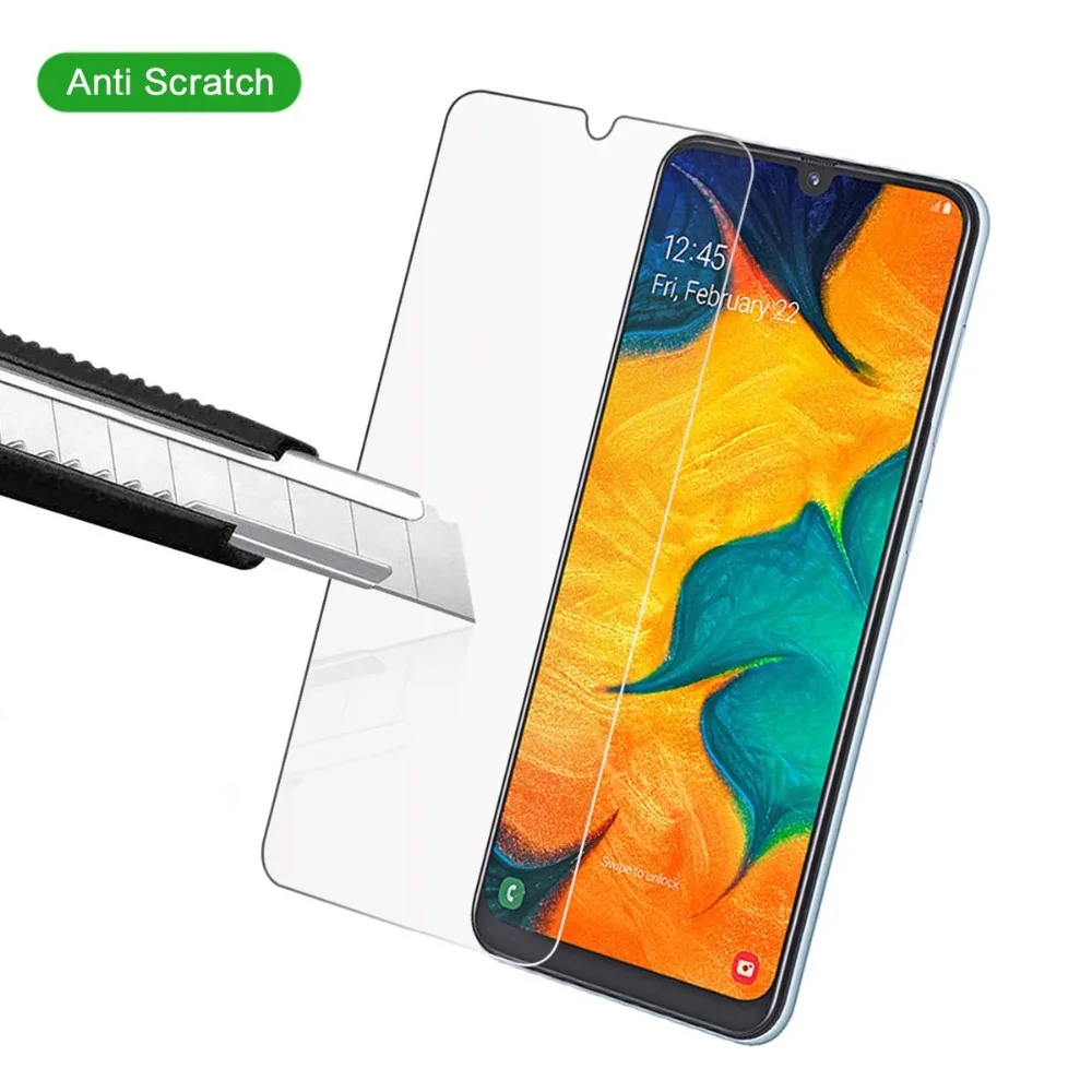 9H 2.5D стекло для SAMSUNG Galaxy A30 закаленное без пузырьков гарантия на телефон защитная